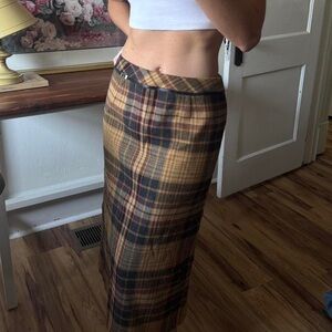 Worthington Checkered Pencil Skirt in Brown and Navy